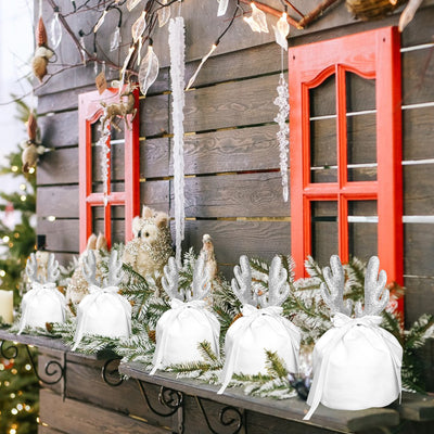 5 Pcs Christmas Antler Gift Bags
