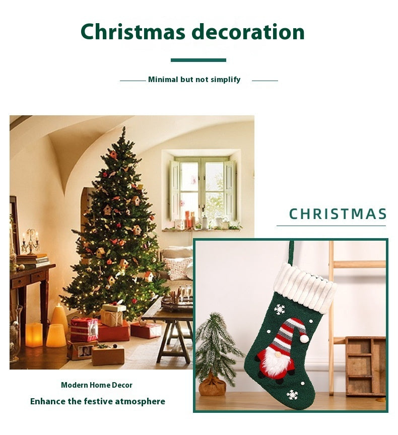 Embroidered Santa Candy Sock Gift Bag