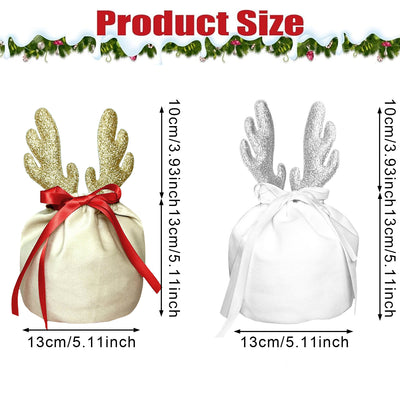 5 Pcs Christmas Antler Gift Bags
