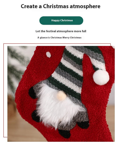 Embroidered Santa Candy Sock Gift Bag