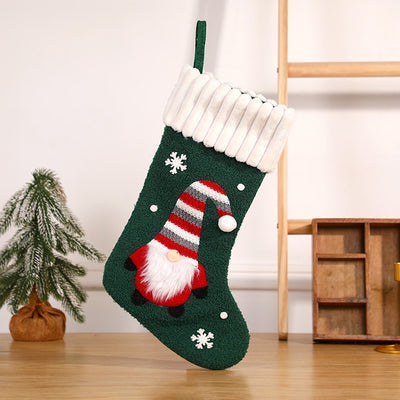 Embroidered Santa Candy Sock Gift Bag