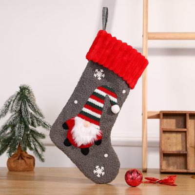 Embroidered Santa Candy Sock Gift Bag