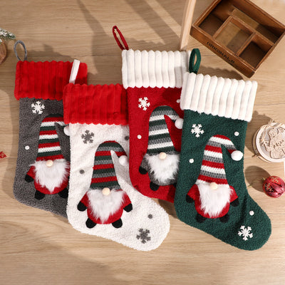 Embroidered Santa Candy Sock Gift Bag